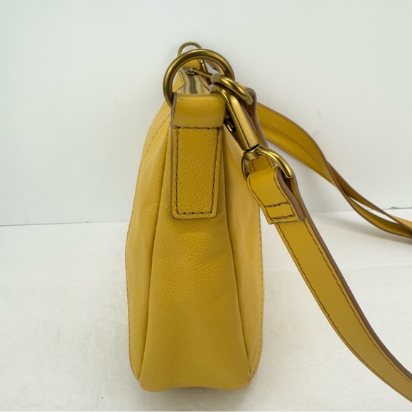Fossil Ochre Yellow Leather Skylar Handbag Crossbody Bag - Picture 3 of 13